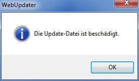 Fehlermeldung beschädigte Updatedatei