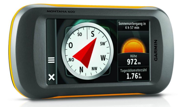 Garmin Montana im Querformat