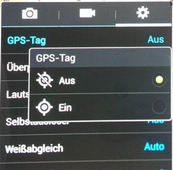 GPS-Tag einschalten