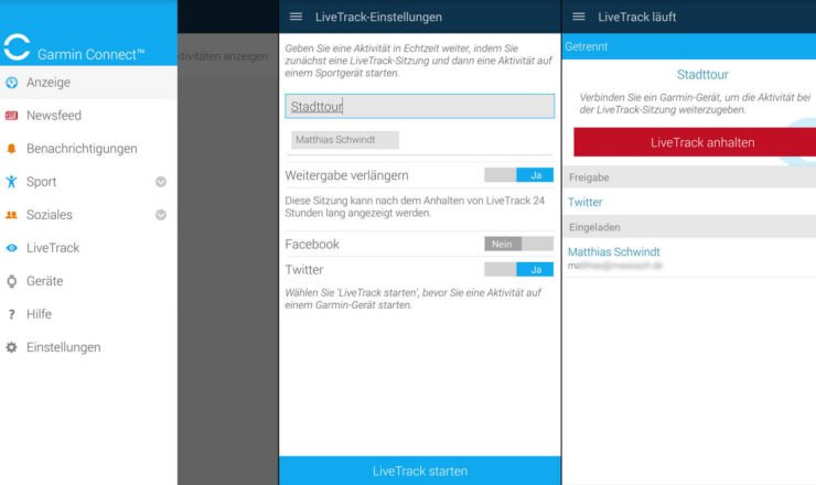 LiveTracking starten