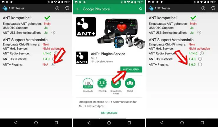 ANT+ Plugins installieren