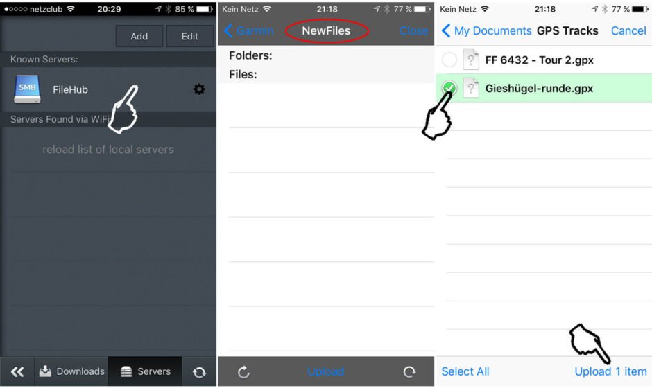 GPX-Track mit GoodReader vom iPhone auf den Garmin kopieren