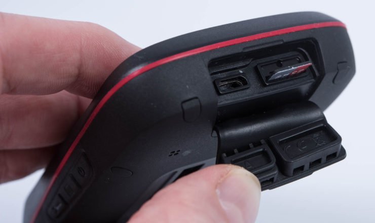 micro-USB-Buchse, microSD Steckplatz und Reset Schalter