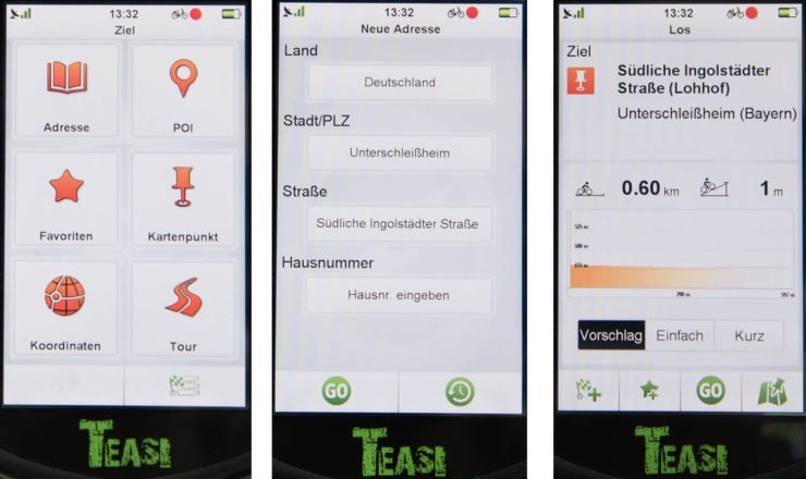 Zieleingabe beim Teasi One-3