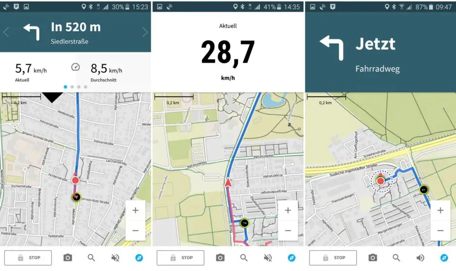 Neue Navigationsansicht mit vergrößerten Datenfeldern