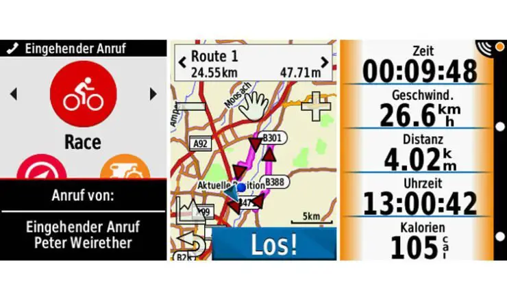 Ein paar Garmin Edge 820 Screenshots