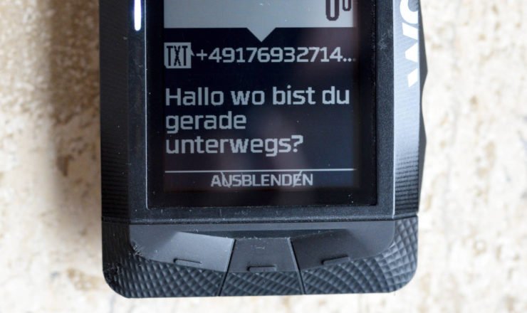 SMS als Smart notification auf dem Wahoo ELEMNT