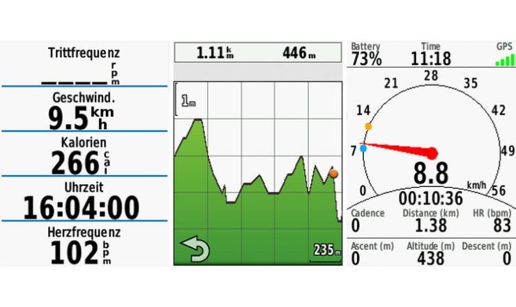 Screenshots Trainingsseiten