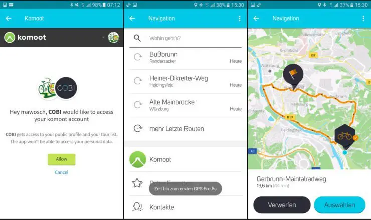 COBI komoot Screenshots