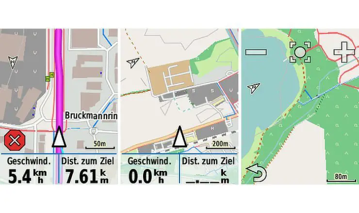 Screenshots Freizeitkarte Garmin Edge 820