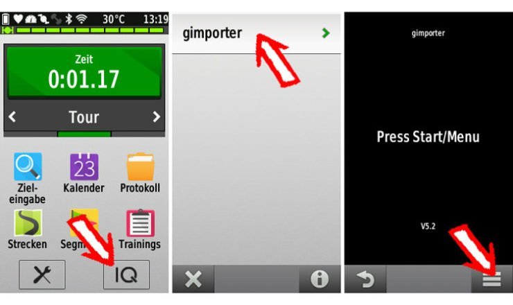 gimporter auf Garmin Edge 1000