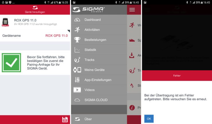 Sigma Link App auf Android Smartphone