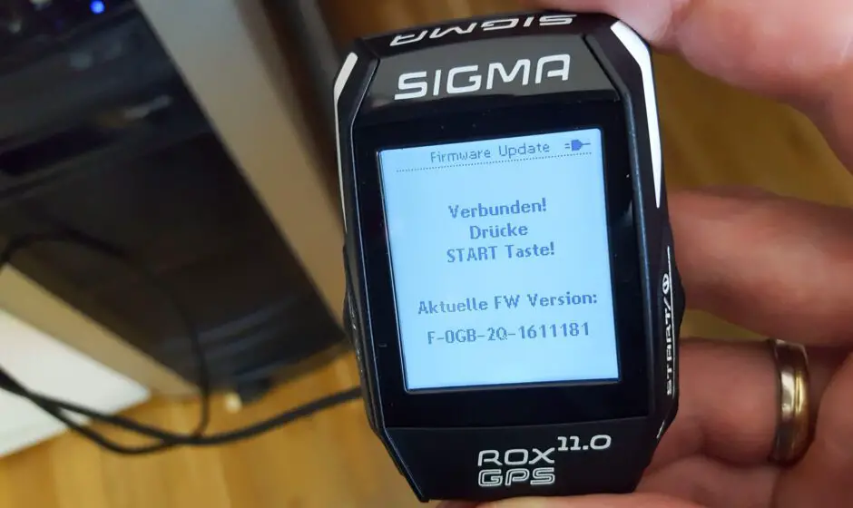 Firmware Update am Sigma ROX GPS starten