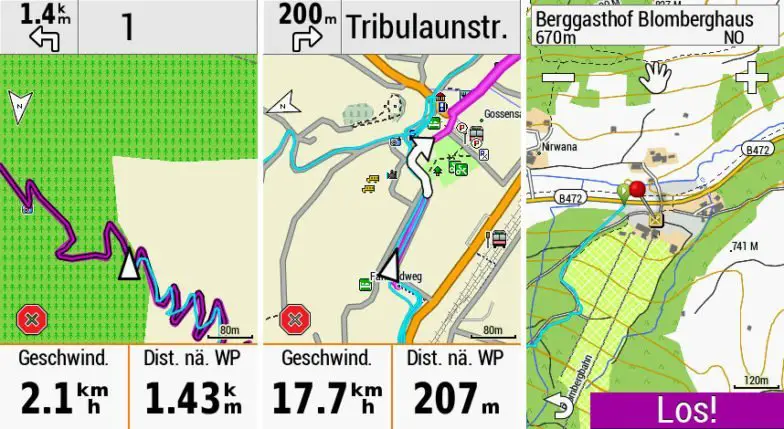 Garmin Cycle Map auf dem Edge 1030 - Topo Deutschland