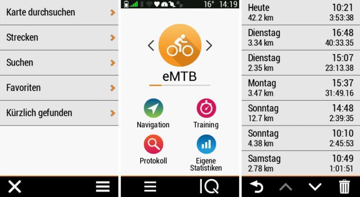 Startseite mit Navigation und Protokoll