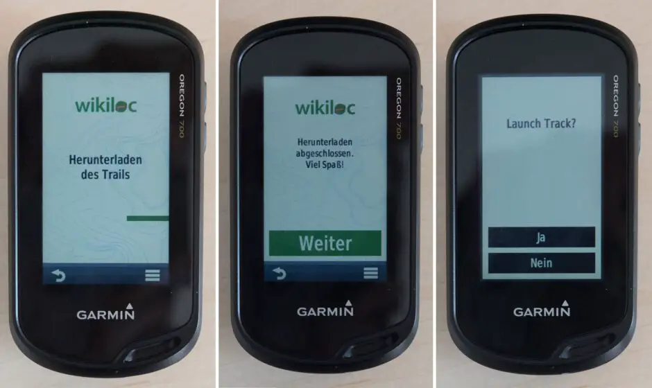 Datentransfer auf Garmin Oregon 700 mit Wikiloc und Garmin Connect IQ App