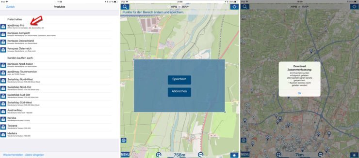 Karten für offline Nutzung laden