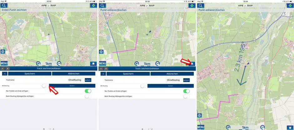 Tourplanung offline, ohne Routing in Ape@Map