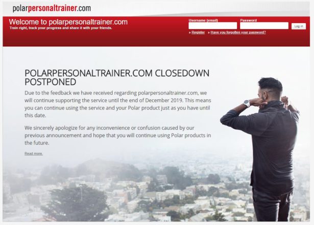 PolarPersonalTrainer Webseite