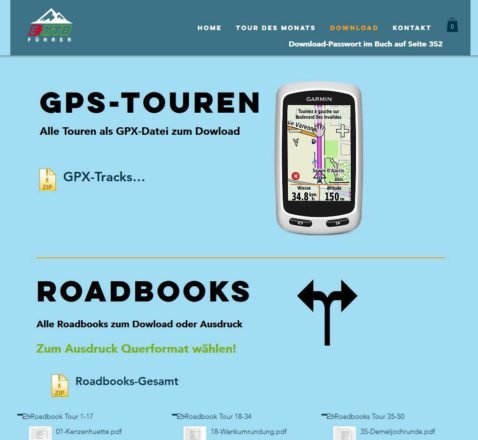 Download von GPX-Tracks und Roadbooks