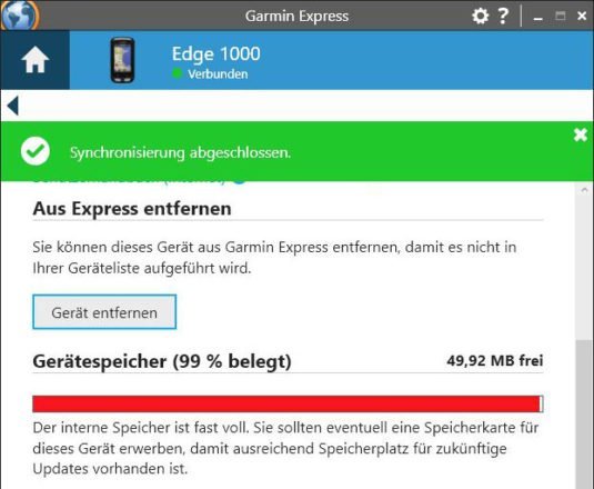 Der interne Speicher ist fast voll