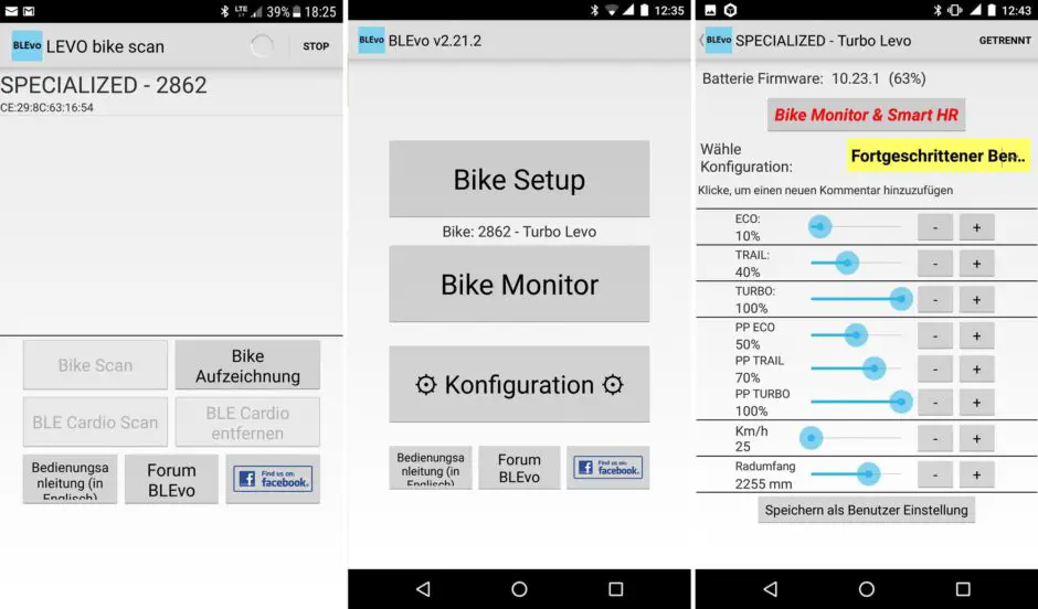 Bike Setup mit BLEvo App am Specialized Turbo Levo