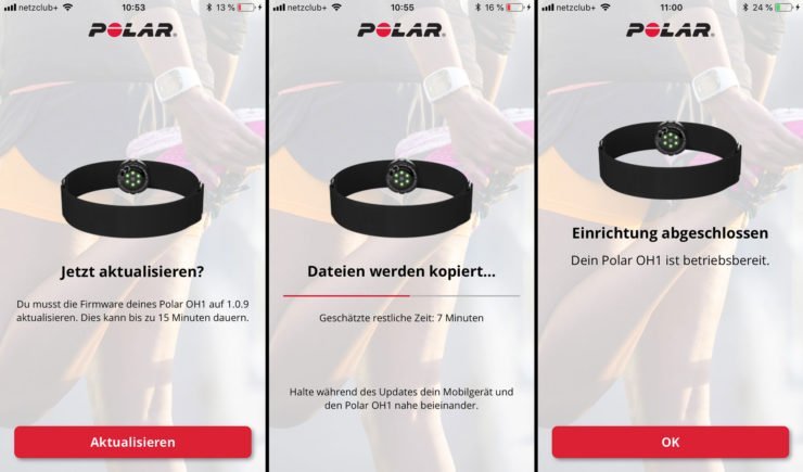 Polar OH1 Firmware Update mit der Polar Flow App