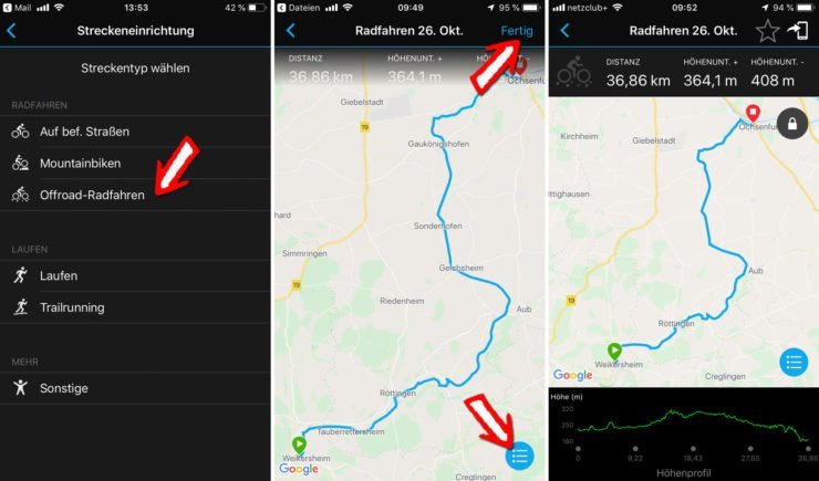 GPX-Track Import in Garmin Connect Mobile