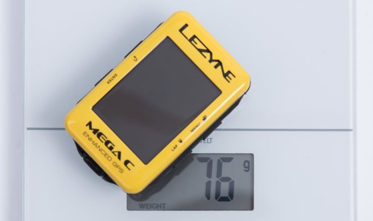 Lezyne Mega C wiegt ohne Halterung 76 Gramm