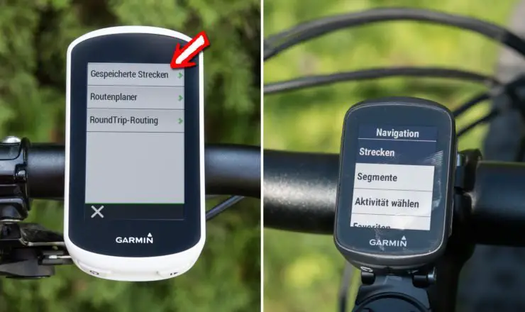 Die geplante und aus Garmin Connect übertragenen Strecken im Garmin Edge