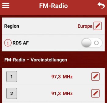 Die Frequenzen des Radios in der App einstellen