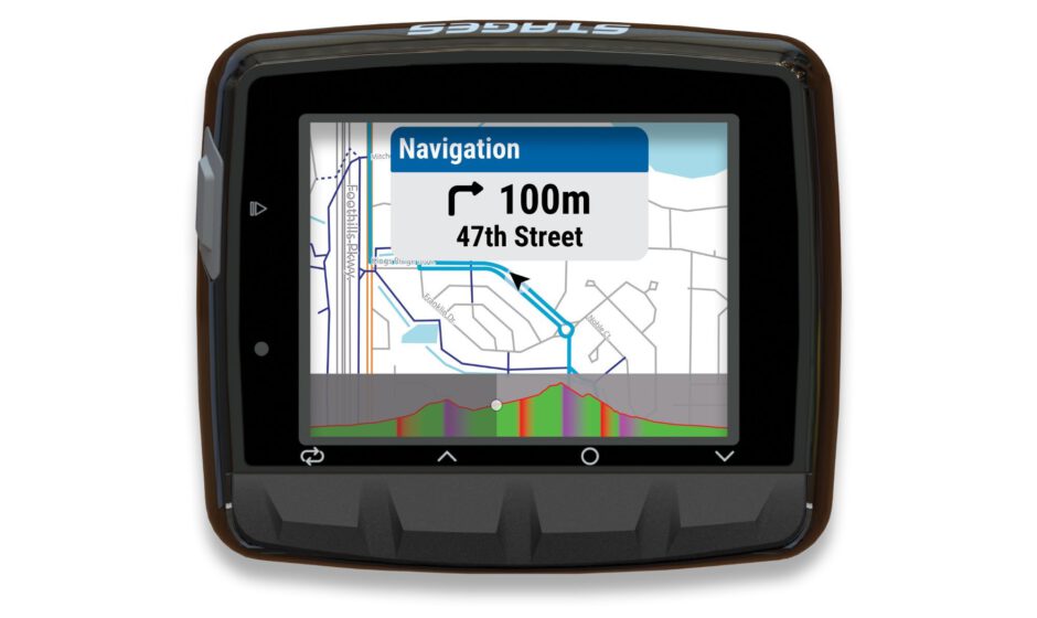 Stages Dash L50 mit Karte und aktiver Navigation