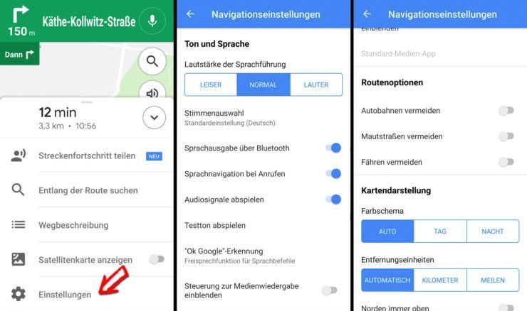 Einstellungen von Google Maps bieten kaum etwas für Radfahrer