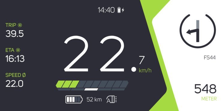 Startscreen vom COBI für Bosch