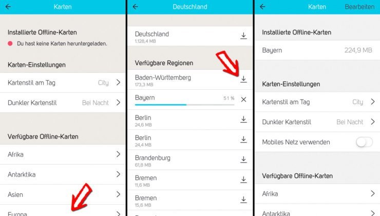 Download der COBI offline Karten