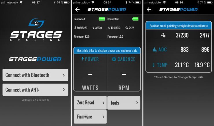 Die Stages App auf dem Smartphone