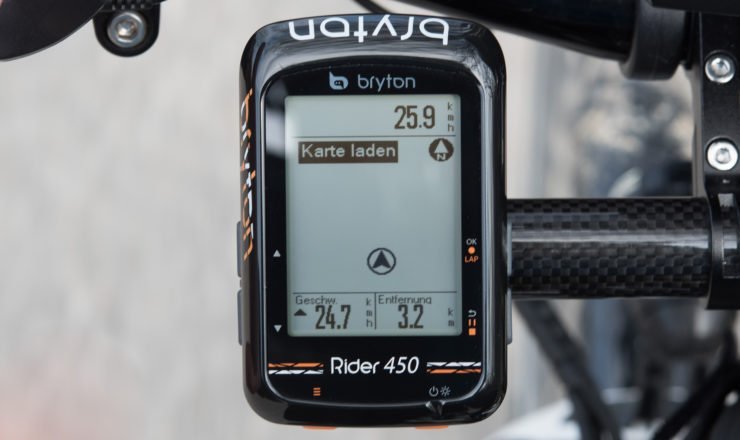 Bryton Rider 450 Meldung: Karte laden