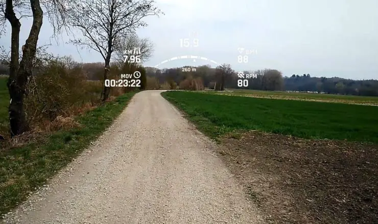 Ein Datenscreen wie er auf der Everysight Raptor zu sehen ist