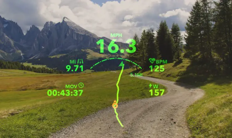 Geplante Route mit Datenansicht (Quelle: Everysight)