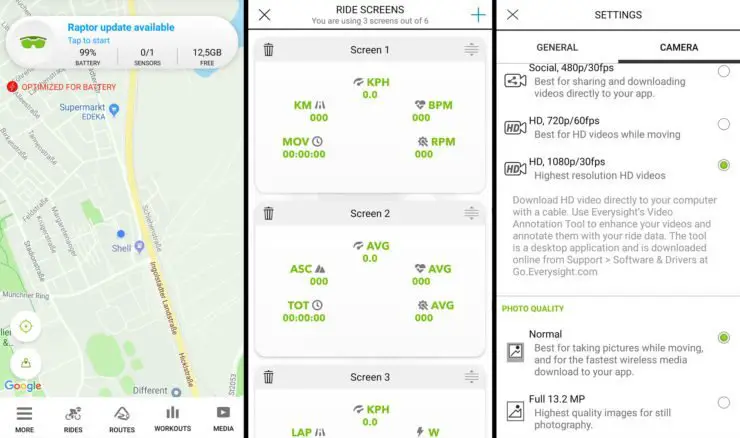 Firmware Update und Datenscreens einstellen