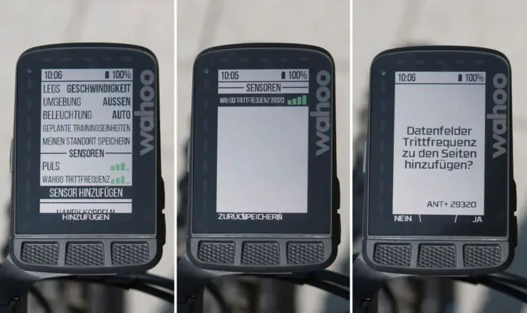 Sensor direkt am ELEMNT hinzufügen