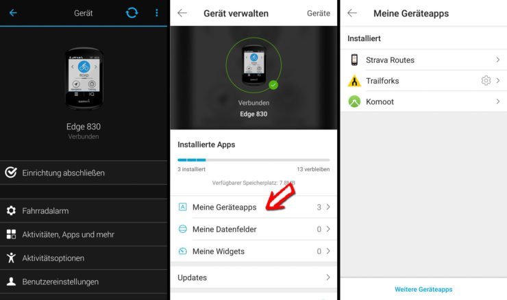 Garmin Connect App und Connect IQ App Store