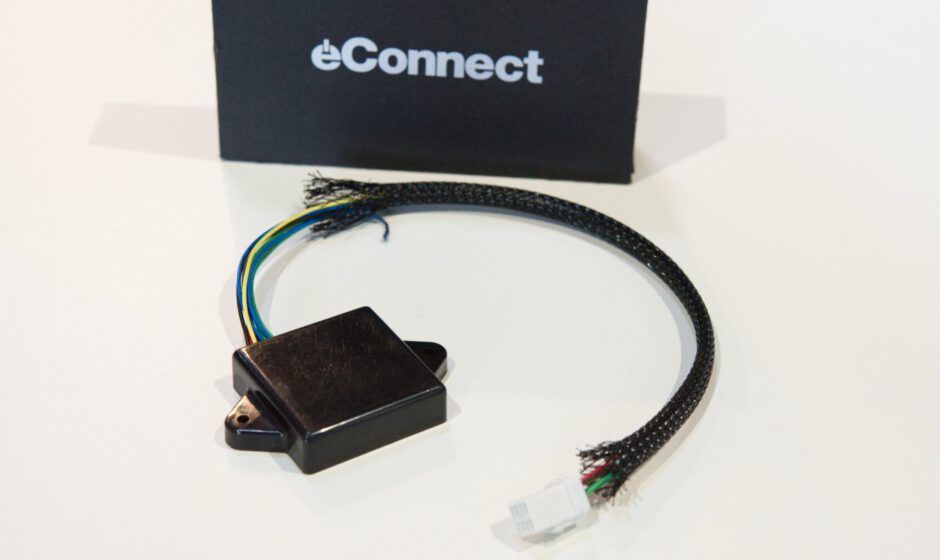 Die eConnect Elektronik wie sie geschützt im Rad verbaut ist