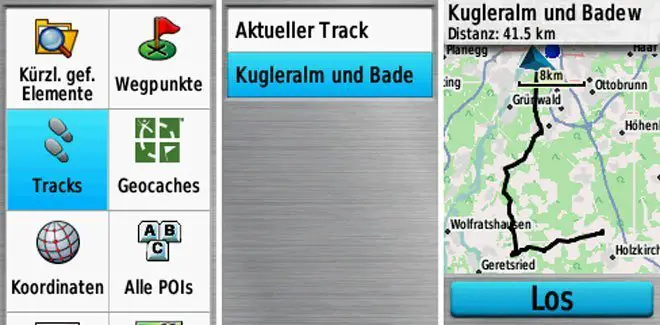 Track mit Zwischenzielen auf dem Garmin GPSmap 64s starten