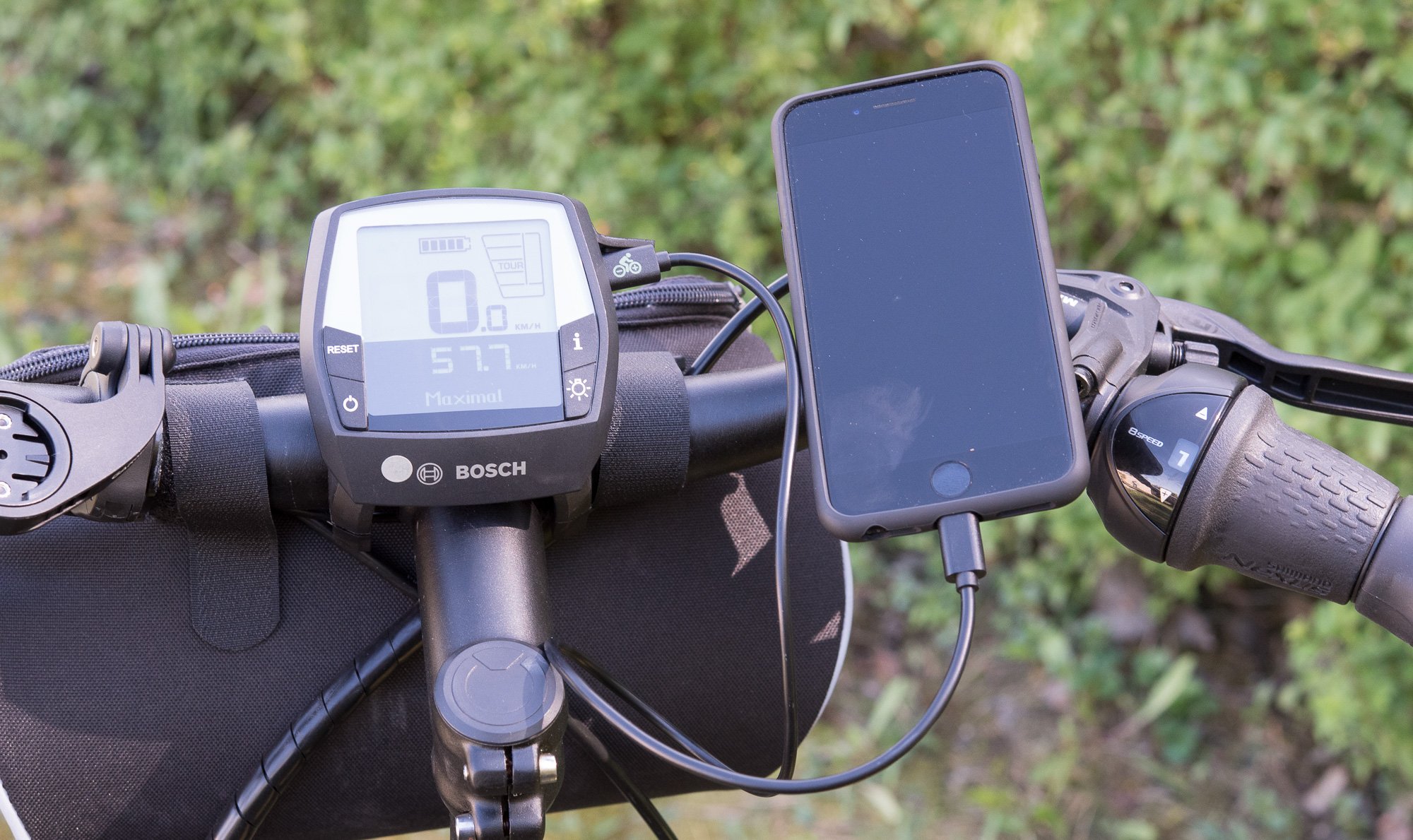Ladegerät Schwarzes Handy Aufladen Ebike Portable Zusatz Einfassung Praktisch 