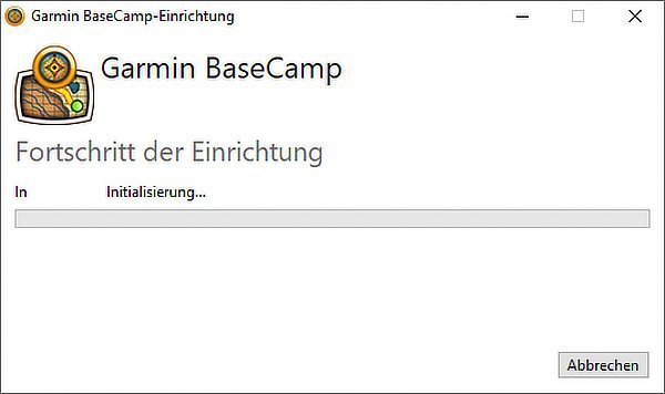 Garmin BaseCamp wird installiert