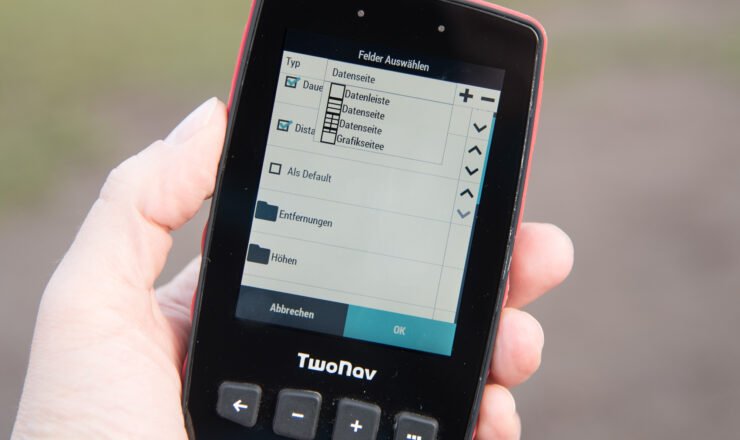 TwoNav Trail2 Datenseite einrichten