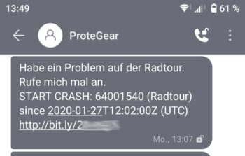 CRASH Alarm als SMS empfangen