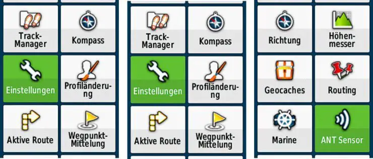 Das Garmin eTrex 32x EinstellungsmenĂŒ