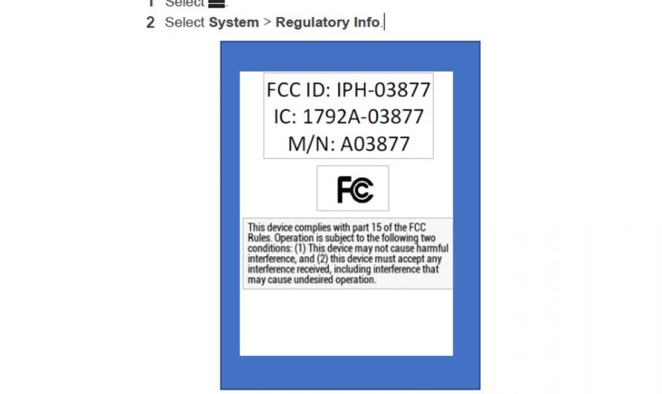 Abbildung vom E-Label im FCC Dokument